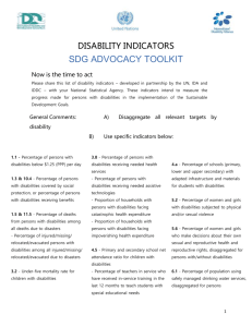 Disability Indicators: SDG Advocacy Toolkit