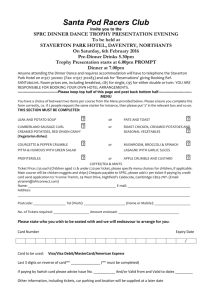 2016 SPRC Dinner Dance Booking Form