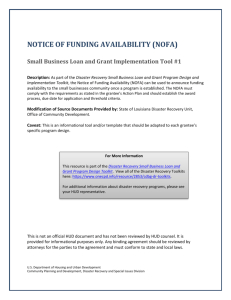 Tool 1: Notice of Funding Availability (NOFA)