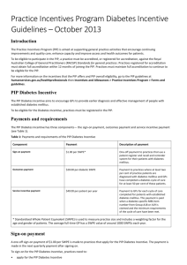 Diabetes Incentive guidelines - Department of Human Services