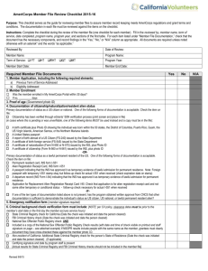 Member File Checklist - CaliforniaVolunteers