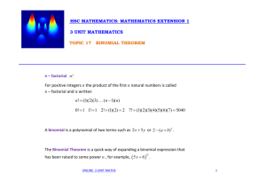 Binomial Theorem 3 Unit Maths