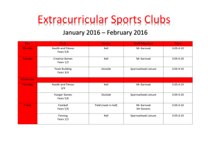 our After School Club timetable for January to February