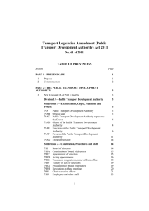 Transport Legislation Amendment (Public Transport Development