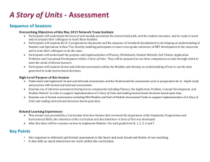 Assessment in A Story of Units Session Sequence and