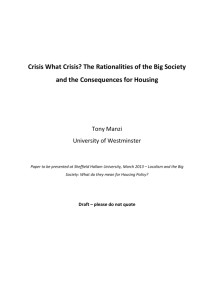 Paper - The Big Society, Localism & Housing Policy