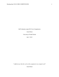 Self assessment of NLN Core Competencies