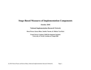 Stage-based Measures of Implementation Components