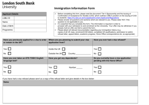 Immigration and International Student Advice team