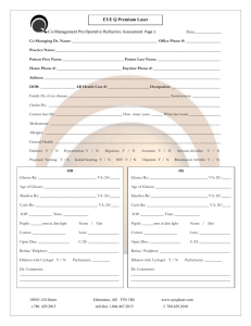 Co management Preoperative Refractive Assessment Date: