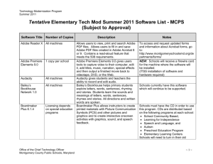 Elementary FY06 Software List-MCPS