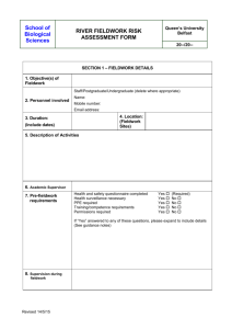 Generic River |Fieldwork Risk Assessment Form