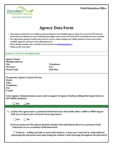Agency Data Form - University of the Fraser Valley