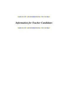 Teacher Candidate Handbook Section