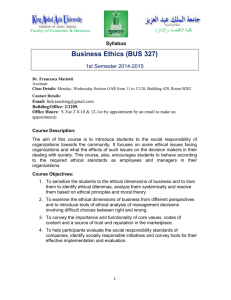 business ethics syllabus 1st semester 2015