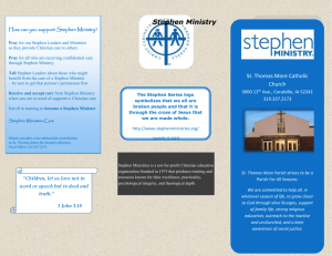 Stephen Ministry brochure 2015 - St. Thomas More Catholic Church