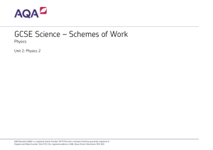 GCSE Science – Schemes of Work