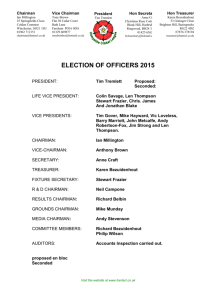 2015 Election of Officers - Hampshire Cricket League