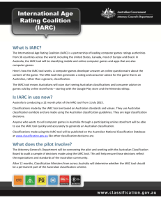 What is IARC? - Australian Classification Board