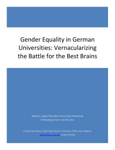 Gender Equality in German Universities: Vernacularizing the Battle