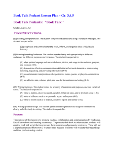 Book Talk Podcast Lesson Plan