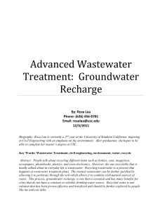 Advanced Wastewater Treatment: Groundwater Recharge