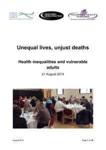Health Inequalities and Vulnerable Adults Event Report