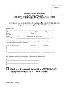 2015 UHSDF Scholarship Audition Application