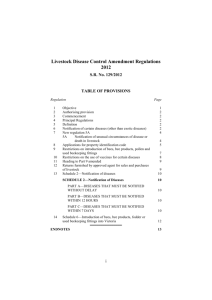 Livestock Disease Control Amendment Regulations 2012