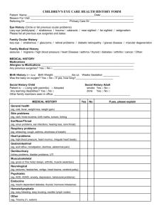 Kentucky Eye Examination Form for School Entry 8/2000