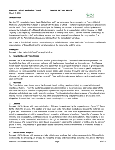 Fremont United Methodist Church CONSULTATION REPORT March