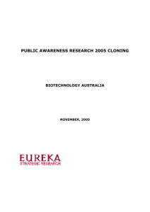 Public Awareness Research 2005 Cloning