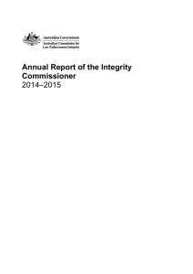 Annual Report of the Integrity Commissioner 2014-15
