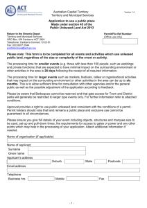 Application to use a Public Place - Territory and Municipal Services