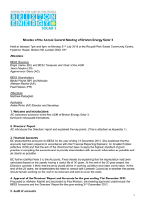Brixton Energy Solar 3 AGM Minutes held on the 21 July 2014