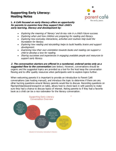 Supporting Early Literacy Hosting Notes