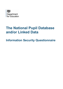 NPD and/or linked data information security questionnaire
