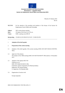 Agenda of the SOC Bureau meeting 28.01.2015