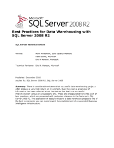 Best Practices for Data Warehousing with SQL