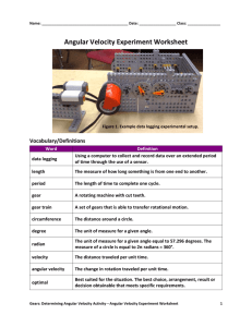 Angular Velocity Experiment Worksheet