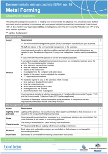 Operator self assessment checklist - Metal forming (Word