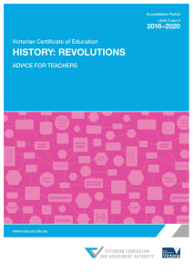 VCE Revolutions 2016*2020 - Victorian Curriculum and Assessment