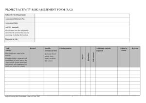 project/activity risk assessment form (ra2)
