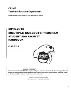Multiple Subjects Program Handbook