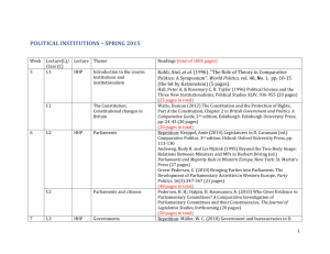 political institutions – spring 2015