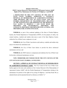 Resolution - FDOT ROW Maintenance Agreement
