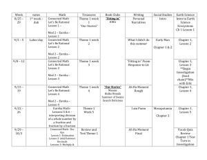 Week notes Math Treasures Book Clubs Writing Social Studies