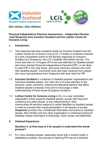 Inclusion Scotland LCIL Evidence – PIP Assessment Review