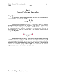 Coulomb`s Inverse Square Law - Galileo