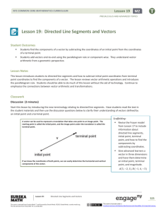 Lesson 19: Directed Line Segments and Vectors